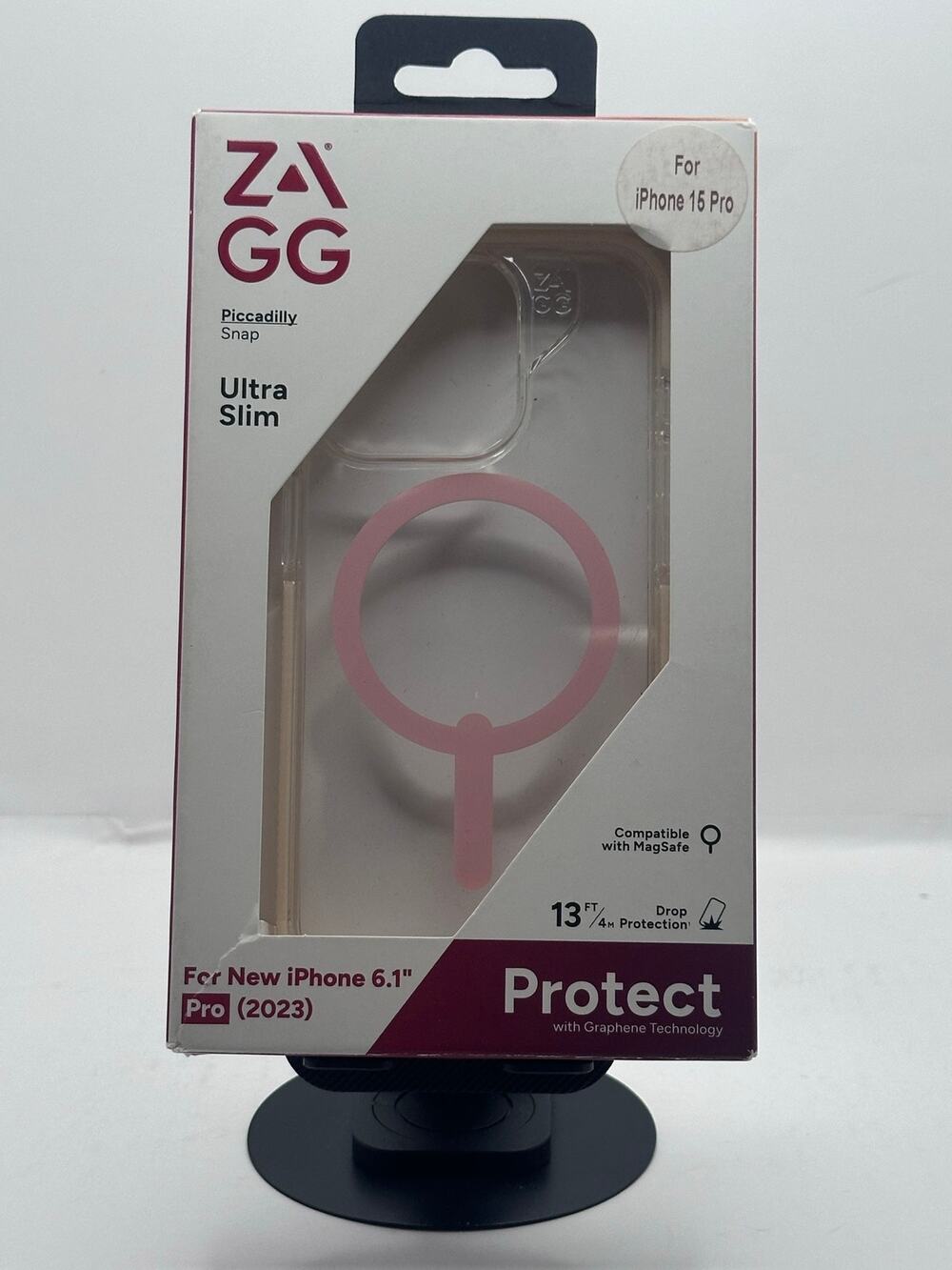 Zagg Piccadilly Snap iPhone 15 Pro Clear/Pink MagSafe NWT MSRP: $50